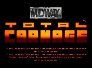 Total Carnage title screen for Jaguar